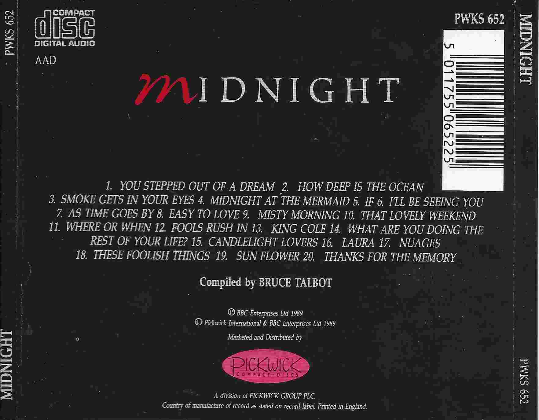 Picture of PWKS 652 Midnight by artist Ken Moule from the BBC records and Tapes library